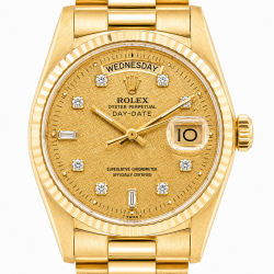 Rolex Day-Date 36MM Champagne Lenin 18038 18KT YG Watch